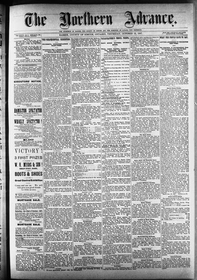 Northern Advance, 13 Oct 1887