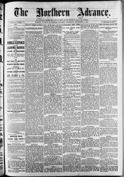 Northern Advance, 1 Dec 1887