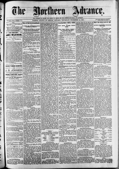 Northern Advance, 15 Dec 1887