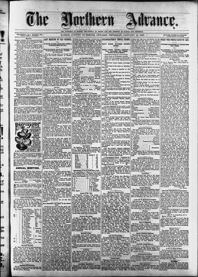 Northern Advance, 12 Jan 1888