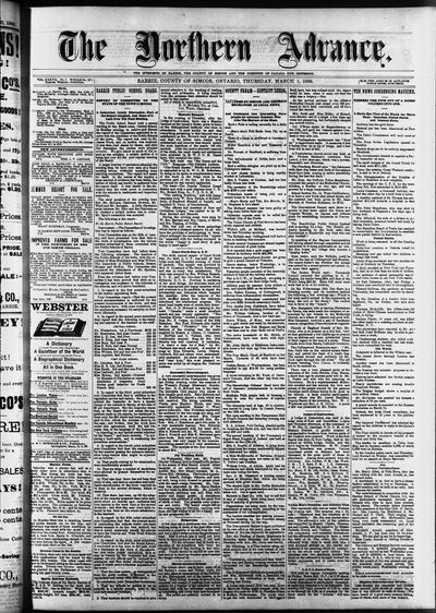 Northern Advance, 1 Mar 1888