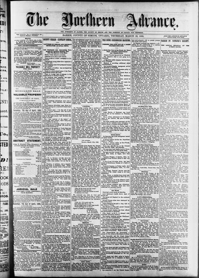 Northern Advance, 22 Mar 1888