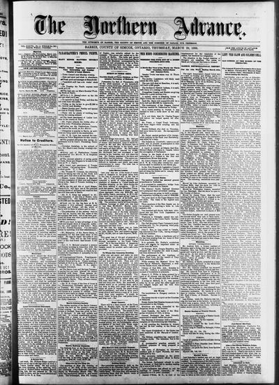 Northern Advance, 29 Mar 1888