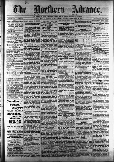 Northern Advance, 24 Jan 1889