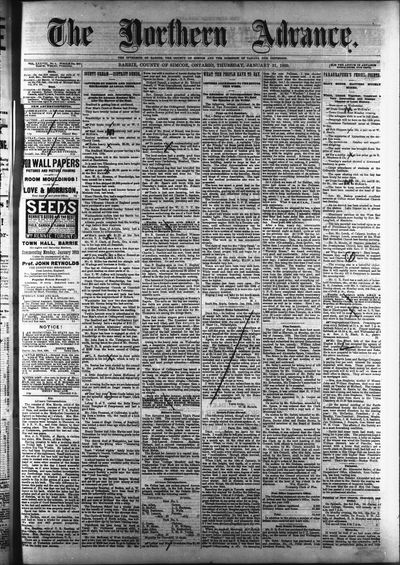 Northern Advance, 31 Jan 1889