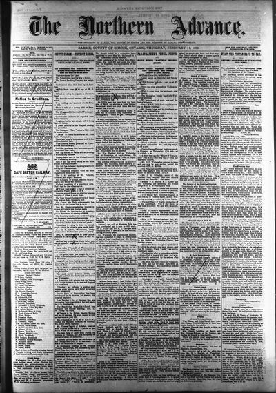 Northern Advance, 14 Feb 1889