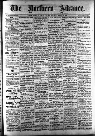 Northern Advance, 28 Mar 1889