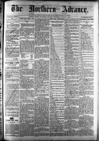 Northern Advance, 1 Aug 1889