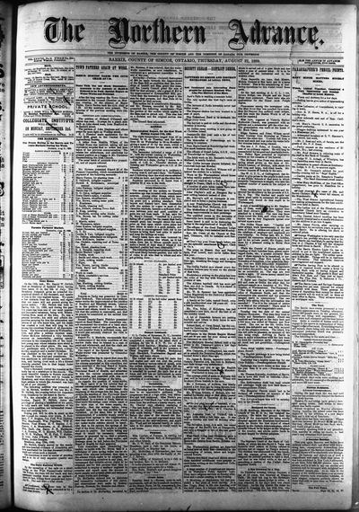 Northern Advance, 22 Aug 1889