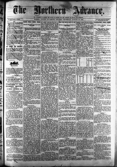 Northern Advance, 29 Aug 1889