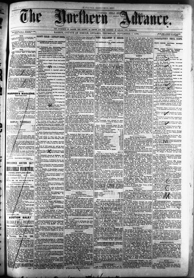 Northern Advance, 7 Nov 1889