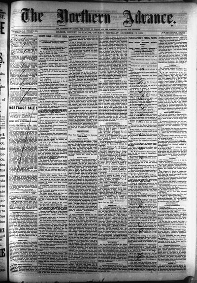 Northern Advance, 12 Dec 1889