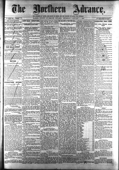 Northern Advance, 9 Jan 1890