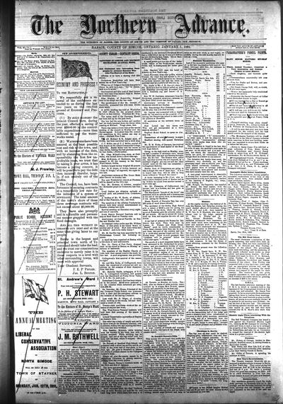 Northern Advance, 1 Jan 1891