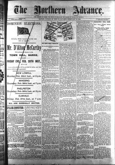 Northern Advance, 19 Feb 1891