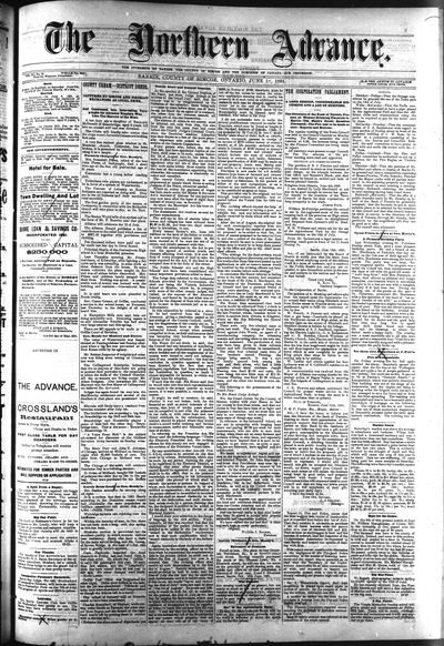 Northern Advance, 18 Jun 1891