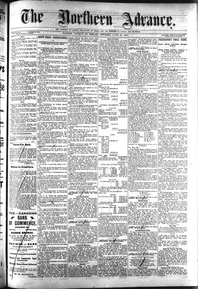 Northern Advance, 25 Jun 1891