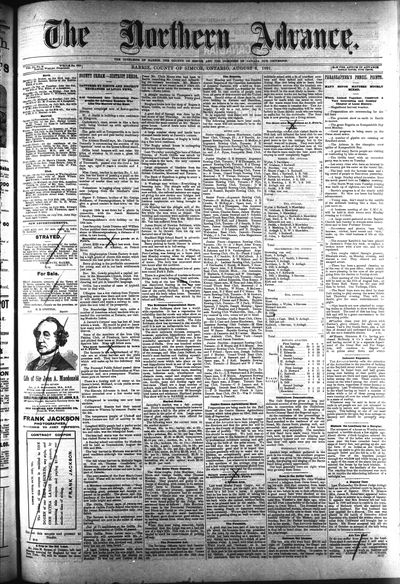 Northern Advance, 6 Aug 1891