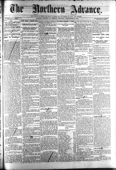 Northern Advance, 24 Dec 1891