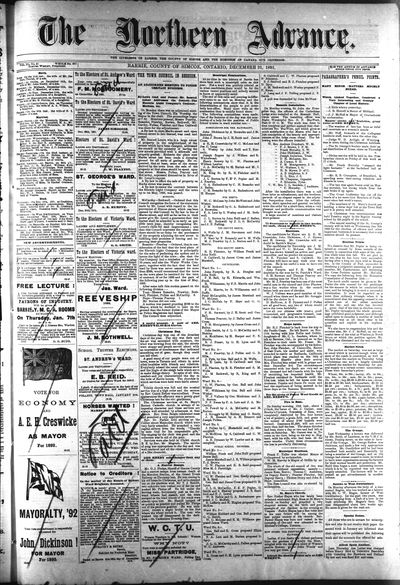 Northern Advance, 31 Dec 1891