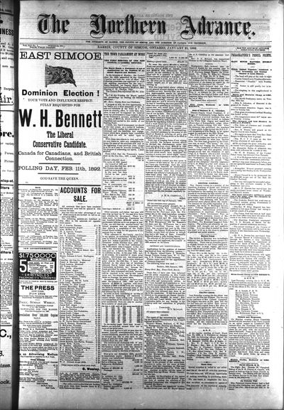 Northern Advance, 21 Jan 1892