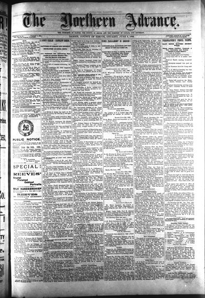 Northern Advance, 9 Jun 1892