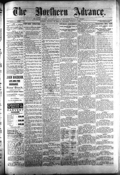 Northern Advance, 4 Aug 1892