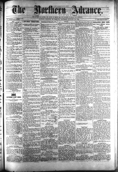 Northern Advance, 25 Aug 1892