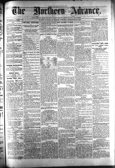 Northern Advance, 22 Sep 1892