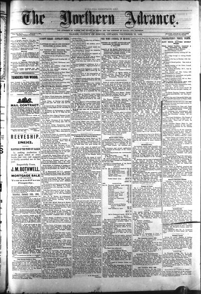 Northern Advance, 22 Dec 1892