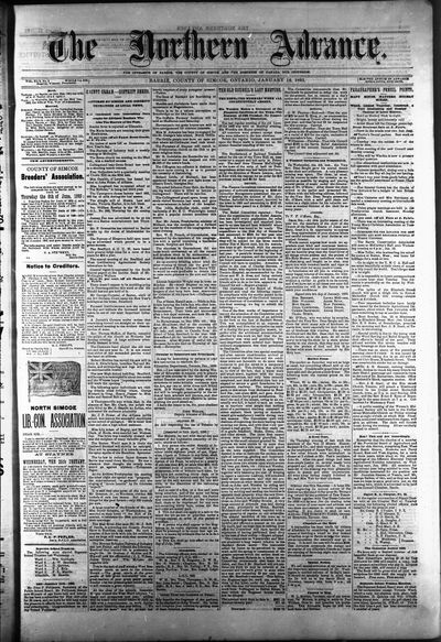 Northern Advance, 12 Jan 1893