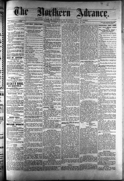 Northern Advance, 27 Apr 1893