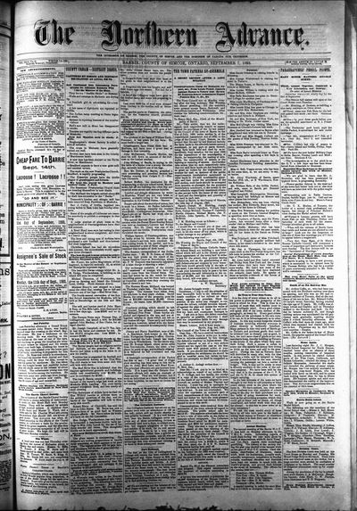 Northern Advance, 7 Sep 1893