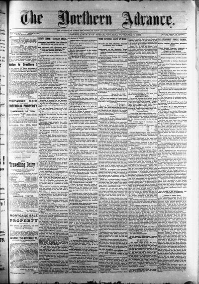 Northern Advance, 9 Nov 1893