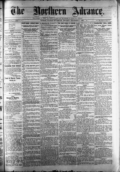 Northern Advance, 7 Dec 1893