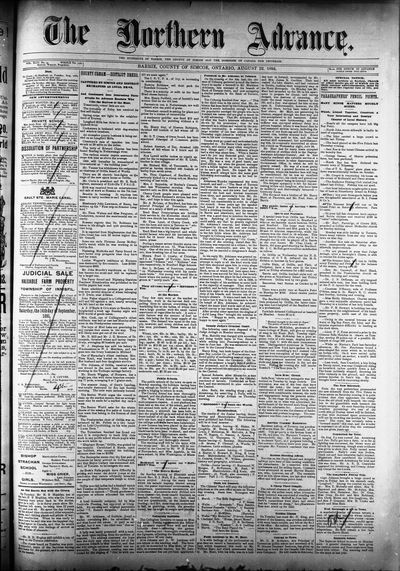 Northern Advance, 22 Aug 1895