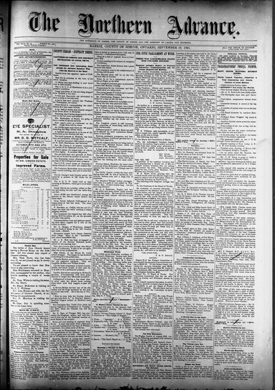 Northern Advance, 19 Sep 1895