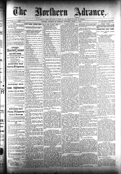 Northern Advance, 2 Apr 1896