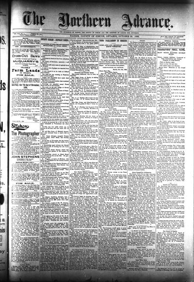 Northern Advance, 22 Oct 1896