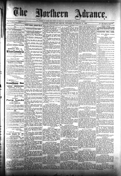 Northern Advance, 12 Nov 1896