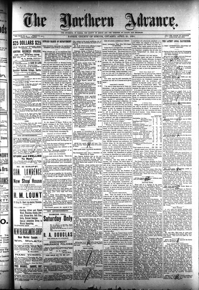 Northern Advance, 21 Apr 1898