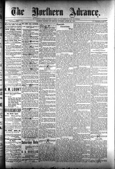 Northern Advance, 28 Apr 1898