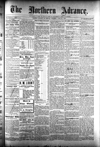 Northern Advance, 23 Jun 1898