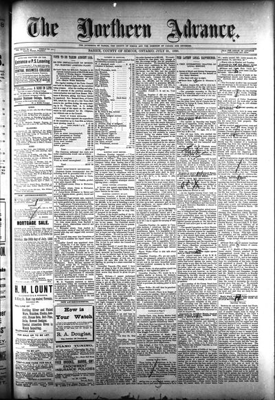 Northern Advance, 21 Jul 1898