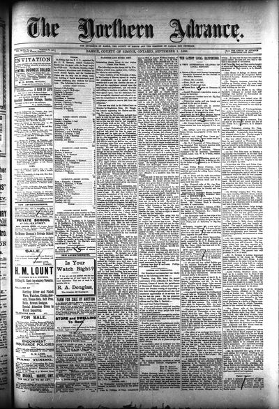 Northern Advance, 1 Sep 1898