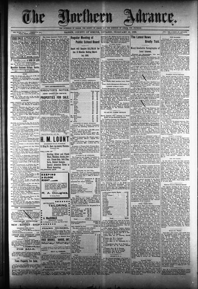 Northern Advance, 16 Feb 1899