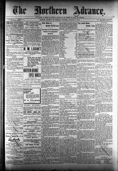 Northern Advance, 9 Mar 1899