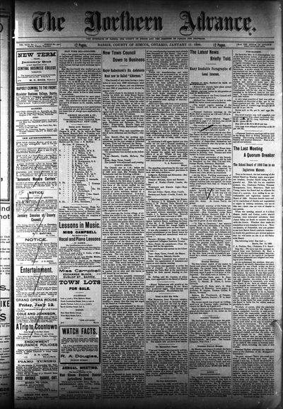 Northern Advance, 11 Jan 1900