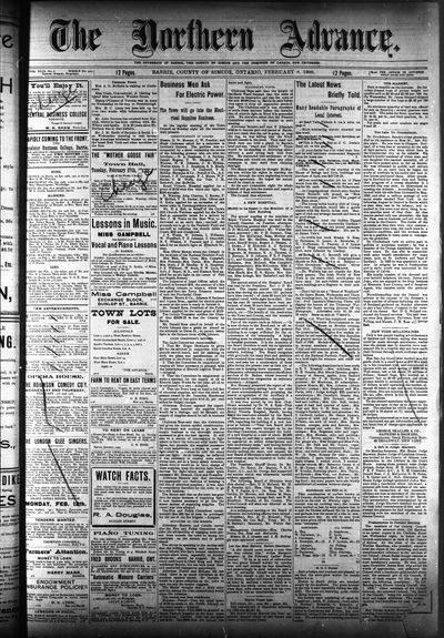 Northern Advance, 8 Feb 1900