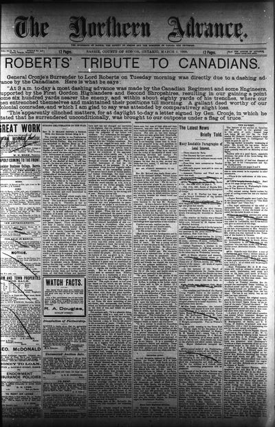 Northern Advance, 1 Mar 1900